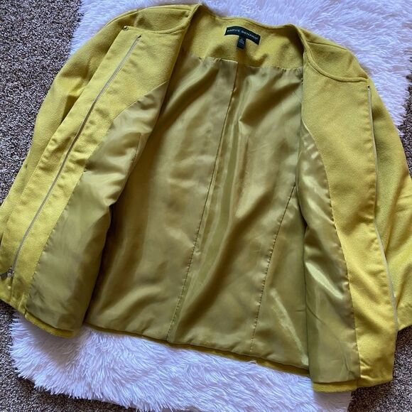 Harve Benard Lime Green Zip Front Blazer Dressy Jacket Size Large - Picture 10 of 10